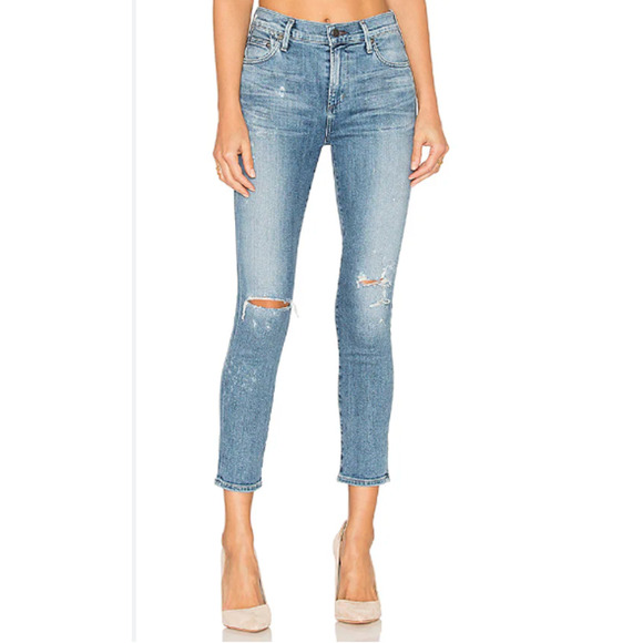 Citizens Of Humanity Jeans Womens 26 Rocket High Rise Crop Skinny Distressed COH - Picture 11 of 12